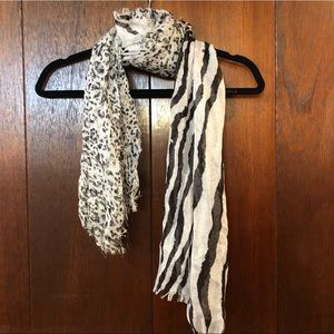 Cheetah/Zebra Black & White Scarf